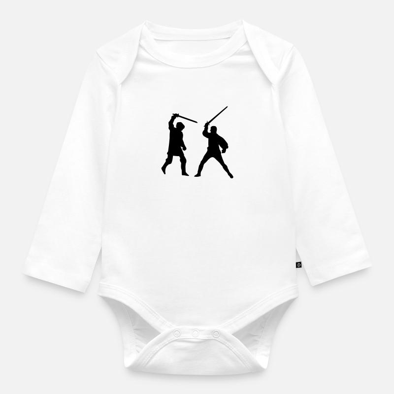Epée de combat - Body Bébé bio manches longues - blanc