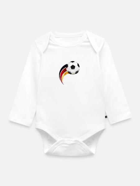 Fussball Deutschland - Baby Bio-Langarm-Body - Weiß