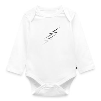 striche stromschlag gefahr schild blitz symbol kab - Baby Bio-Langarm-Body - Weiß - Vorne