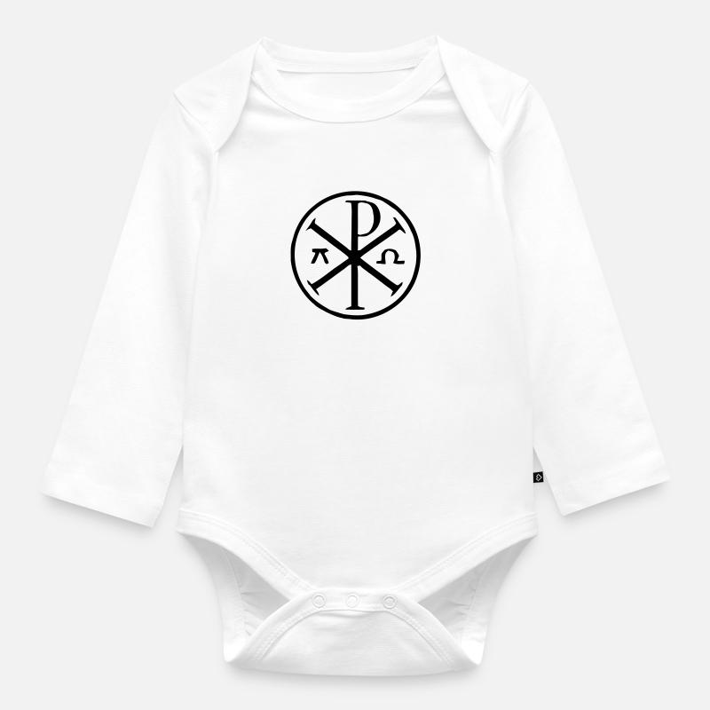 Alpha-Omega - Baby Bio-Langarm-Body - Weiß