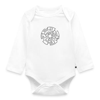 labyrinth - Baby Bio-Langarm-Body - Weiß - Vorne