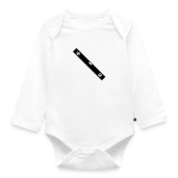 level for bricklayer_g1 - Organic Longsleeve Baby Bodysuit - white - Front
