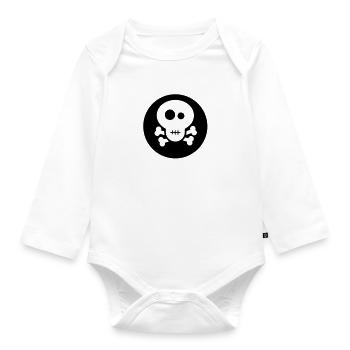 Fancy Skull - Baby Bio-Langarm-Body - Weiß - Vorne