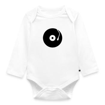DJ Turntables Turntable record vinyl - Organic Longsleeve Baby Bodysuit - white - Front