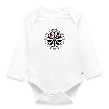 Triple Bullseye Dartboard Darts - Organic Longsleeve Baby Bodysuit - white - Front