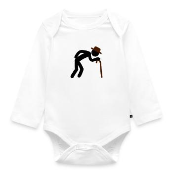Old Man - Organic Longsleeve Baby Bodysuit - white - Front
