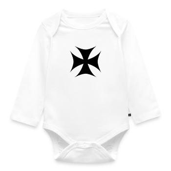 Templer Kreuz - Baby Bio-Langarm-Body - Weiß - Vorne