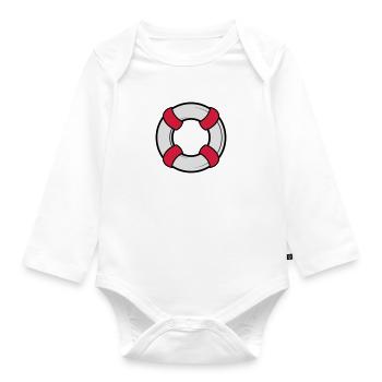 Rettungsring - Baby Bio-Langarm-Body - Weiß - Vorne