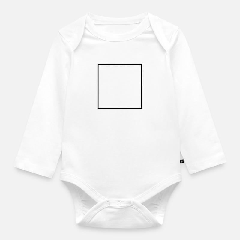 carré - Body Bébé bio manches longues - blanc
