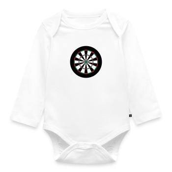 Dart Board - Baby Bio-Langarm-Body - Weiß - Vorne