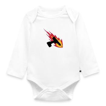 Cordless Drill On Fire - Organic Longsleeve Baby Bodysuit - white - Front
