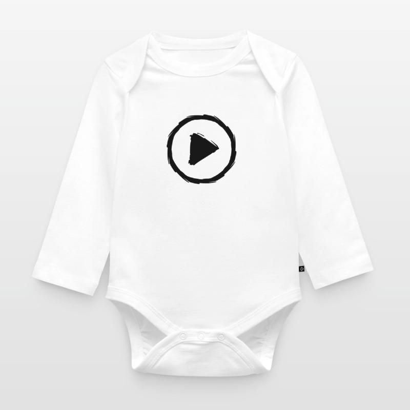 play triangle stop button break music buttons circles Organic Longsleeve Baby Bodysuit