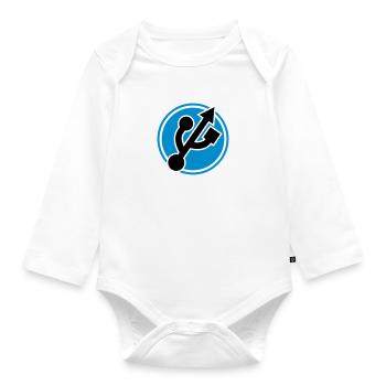 Nerd super-héros - Body Bébé bio manches longues - blanc - Devant
