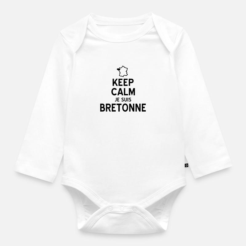 bretonne - Body Bébé bio manches longues - blanc