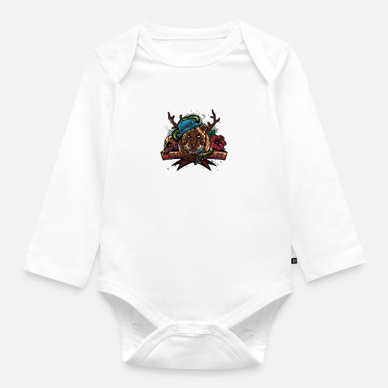 Wild Natty - Body Bébé bio manches longues - blanc