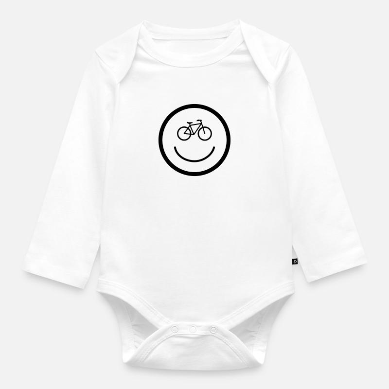 Faire du vélo - Body Bébé bio manches longues - blanc