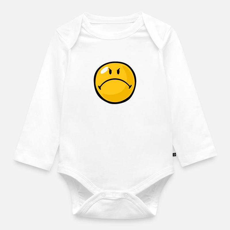 Smiley Anger Riled - Body Bébé bio manches longues - blanc
