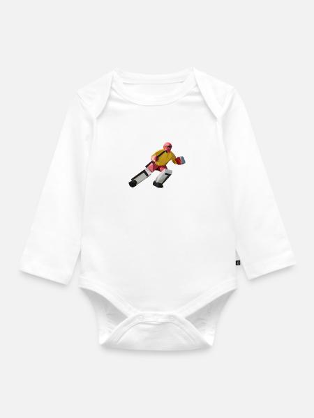Torwart polygon - Baby Bio-Langarm-Body - Weiß