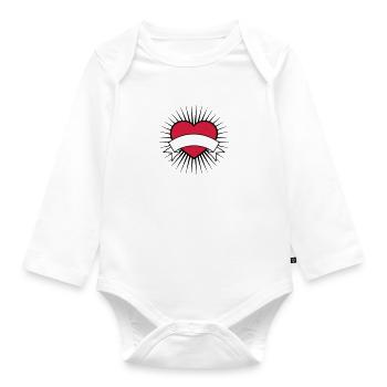 bannière texte champ écrire nom coeur logo amour ta - Body Bébé bio manches longues - blanc - Devant
