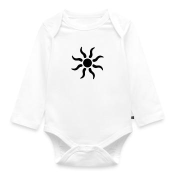 Sonne - Baby Bio-Langarm-Body - Weiß - Vorne