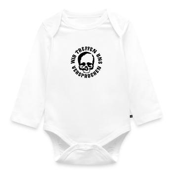 Wir treffen uns / Tod / Skull - Baby Bio-Langarm-Body - Weiß - Vorne