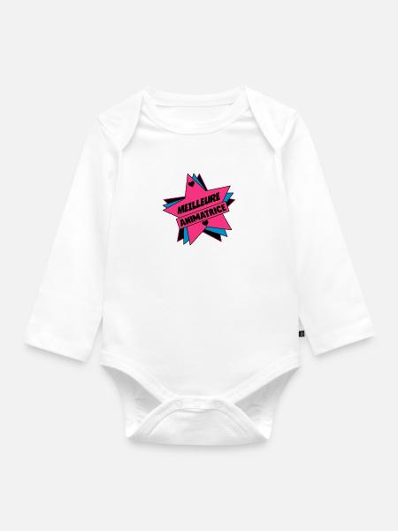 Animateur / Animatrice / Animator / Animador / No - Baby Bio-Langarm-Body - Weiß