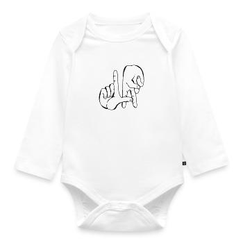 los_angeles_handzeichen - Baby Bio-Langarm-Body - Weiß - Vorne