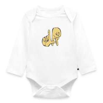 los_angeles_handzeichen_2 - Organic Longsleeve Baby Bodysuit - white - Front