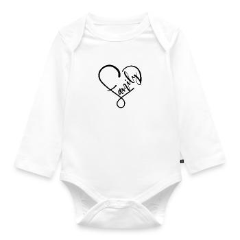 family - Organic Longsleeve Baby Bodysuit - white - Front