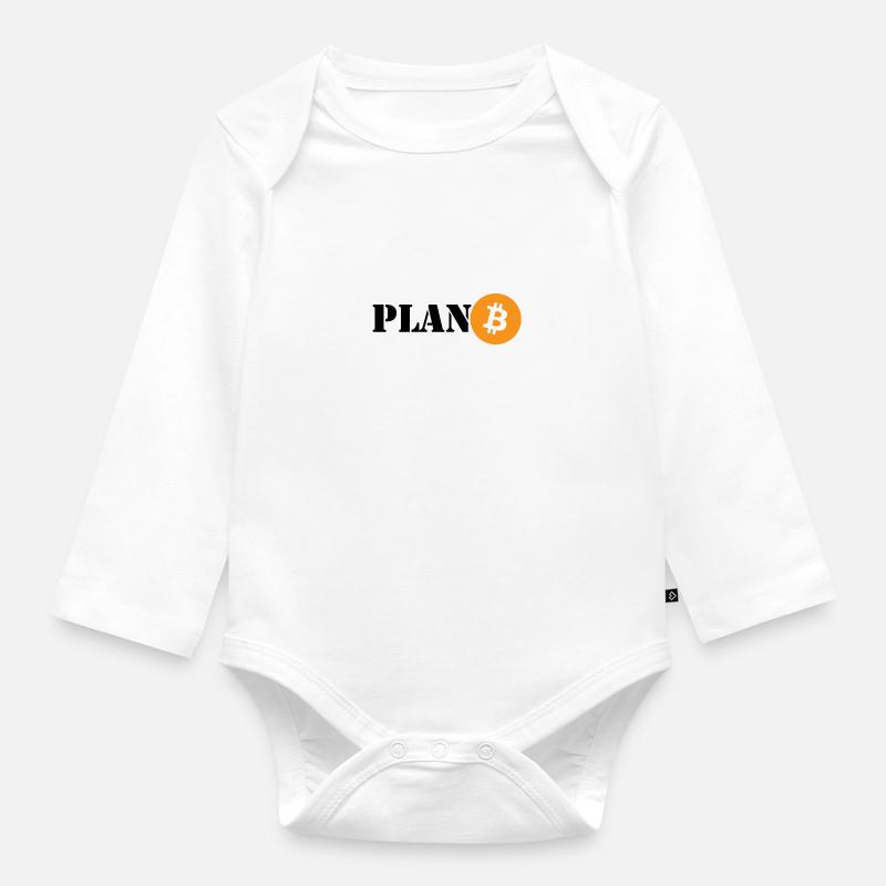 Bitcoin Plan B - Baby Bio-Langarm-Body - Weiß