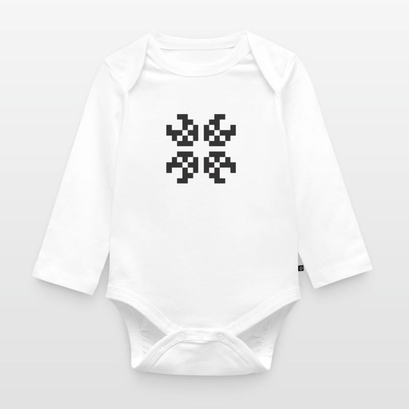Pixel Figur Programmierer Webdesigner Geschenk Baby Bio-Langarm-Body