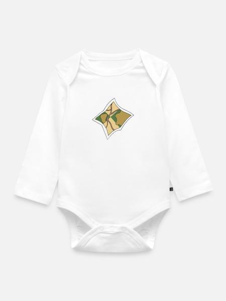 Landkarte - Baby Bio-Langarm-Body - Weiß