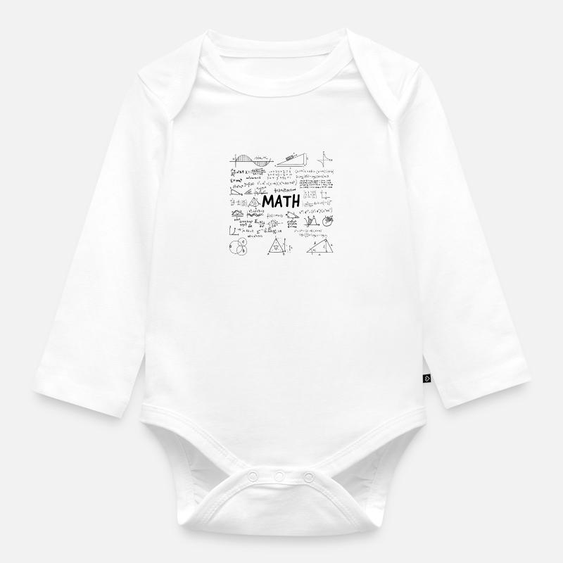 Maths - Body Bébé bio manches longues - blanc