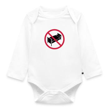 Kein Bett Zone - Baby Bio-Langarm-Body - Weiß - Vorne