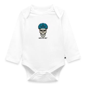 Schädel Fahrrad Helm - Baby Bio-Langarm-Body - Weiß - Vorne