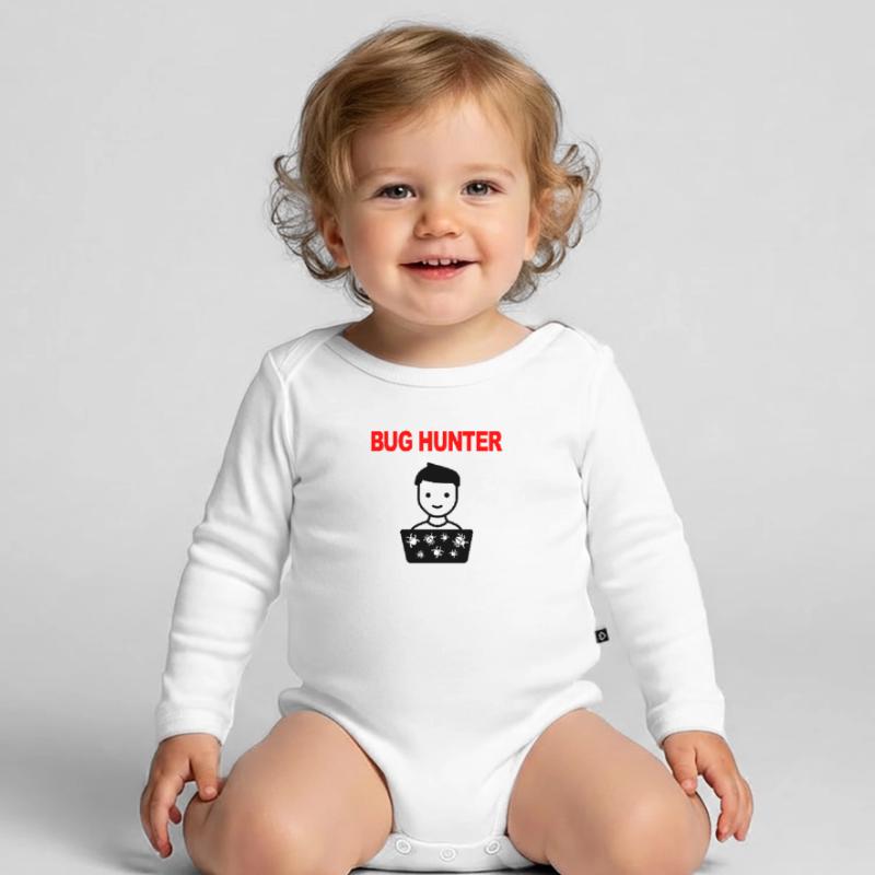 Bug Hunter, Software Testing, Programmer, IT, Bugs Organic Longsleeve Baby Bodysuit