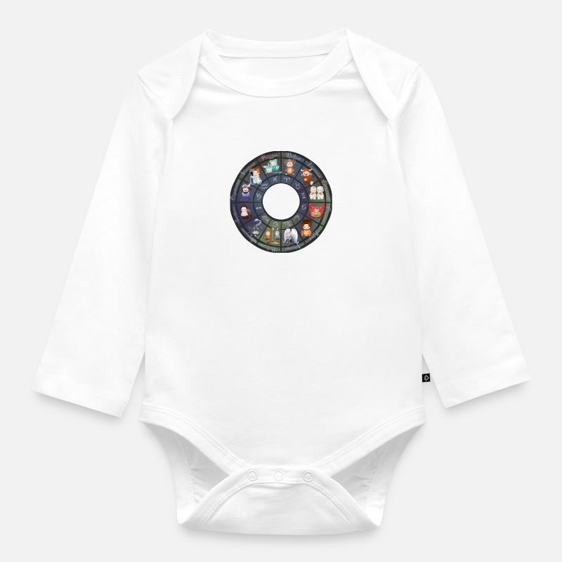 Zodiaque Chibi - Body Bébé bio manches longues - blanc