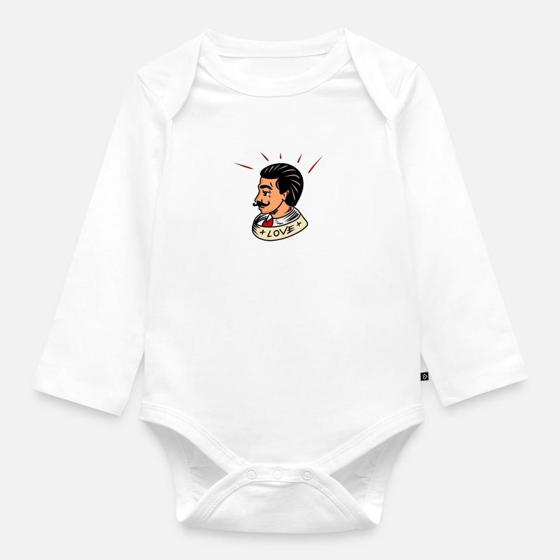 Barber Barber - Body Bébé bio manches longues - blanc