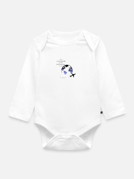 Travel - Baby Bio-Langarm-Body - Weiß