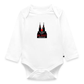 Kölsch de Cologne Cathédrale Kölle Alaaf Rhing nez carnaval - Body Bébé bio manches longues - blanc - Devant