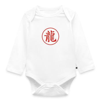 Kanji Dragon - Baby Bio-Langarm-Body - Weiß - Vorne