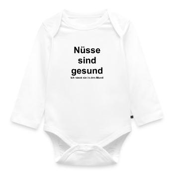 Nüsse sind gesund - Baby Bio-Langarm-Body - Weiß - Vorne
