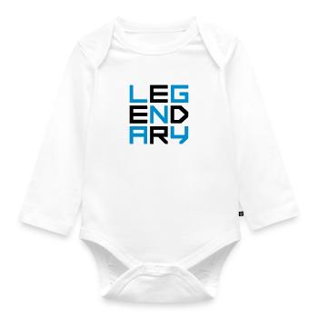 Legendary Square Logo - Organic Longsleeve Baby Bodysuit - white - Front