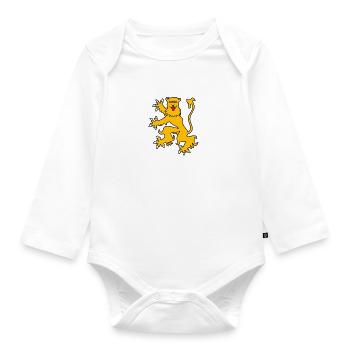Lion OR aveyron Flagge - Baby Bio-Langarm-Body - Weiß - Vorne