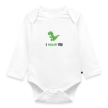 Dino - I RAWR YOU - Baby Bio-Langarm-Body - Weiß - Vorne