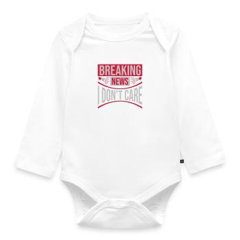 Breaking news don't care - Baby Bio-Langarm-Body - Weiß - Vorne