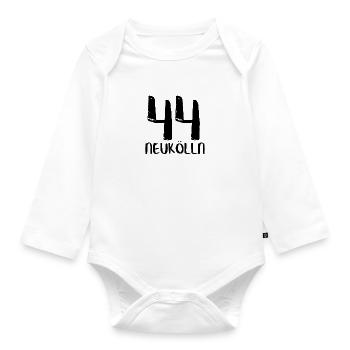 44 neukoelln black Berlin - Baby Bio-Langarm-Body - Weiß - Vorne