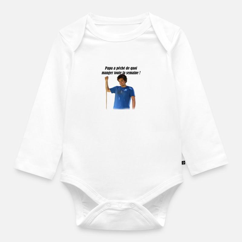 Papichulo - Body Bébé bio manches longues - blanc