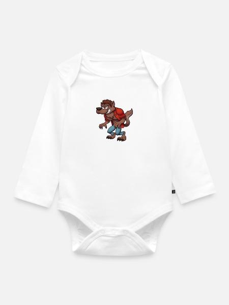 Werwolf - Baby Bio-Langarm-Body - Weiß