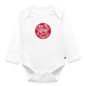 I may be wrong - Organic Longsleeve Baby Bodysuit - white - Front